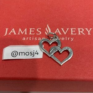 Retired James Avery Cupid Double Heart Charm